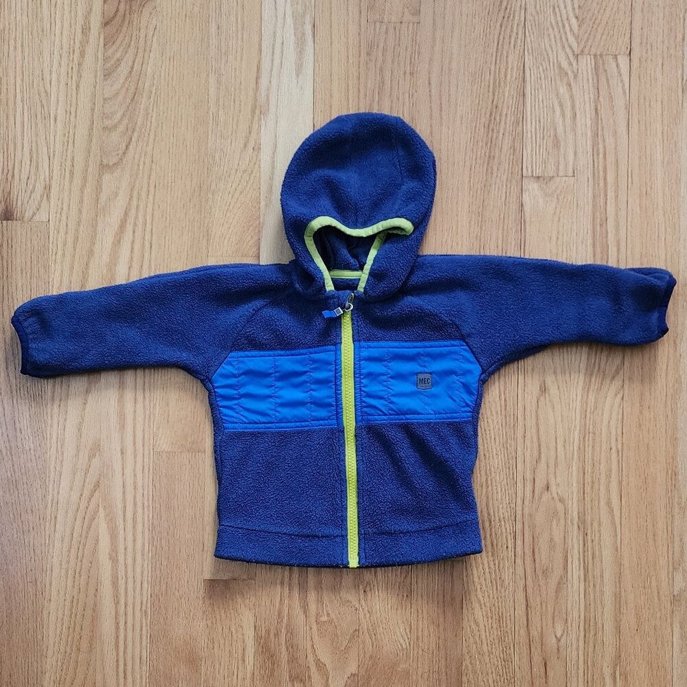 MEC Blue Fleece with foldover mitts size 6m